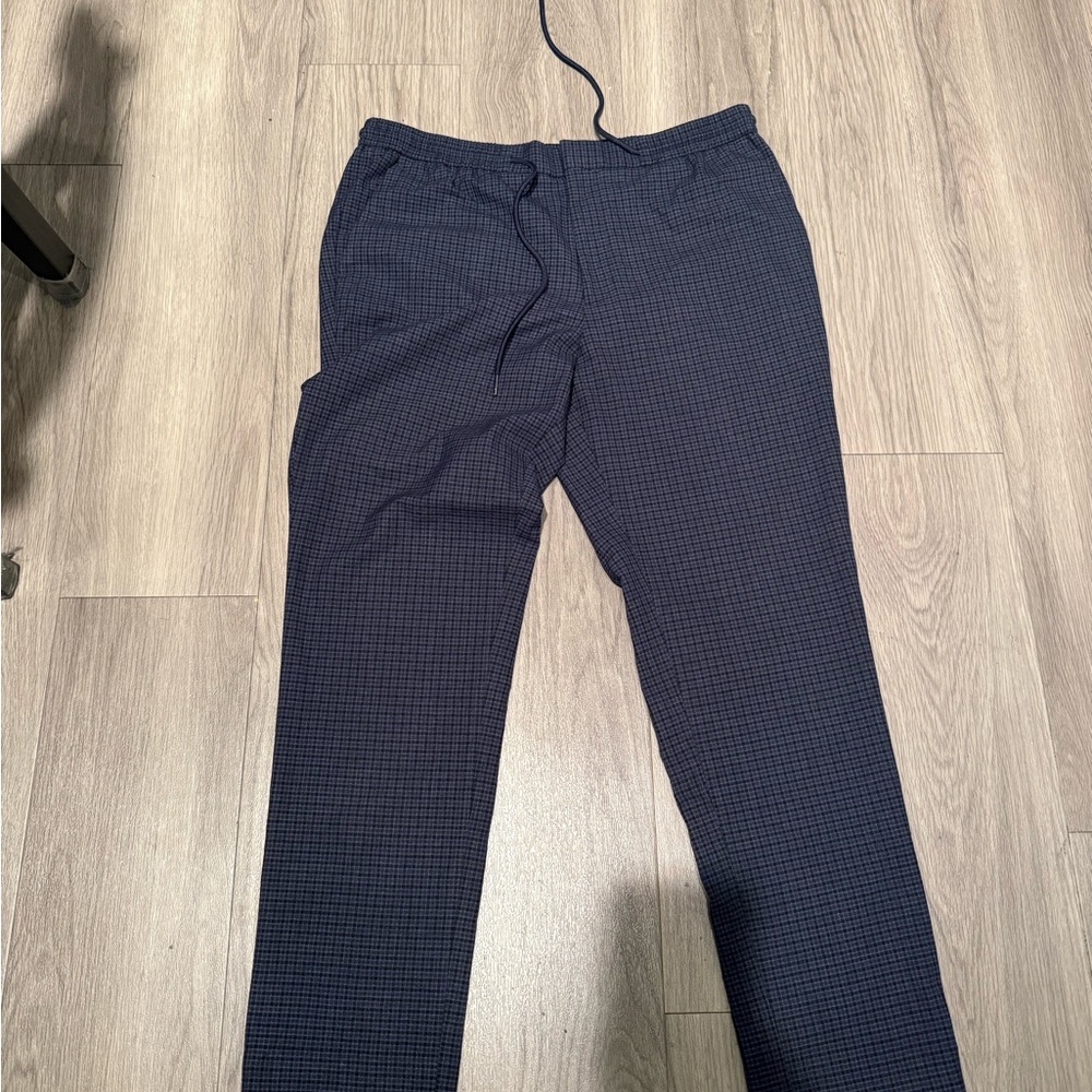 Men's Navy Checkered Pants
